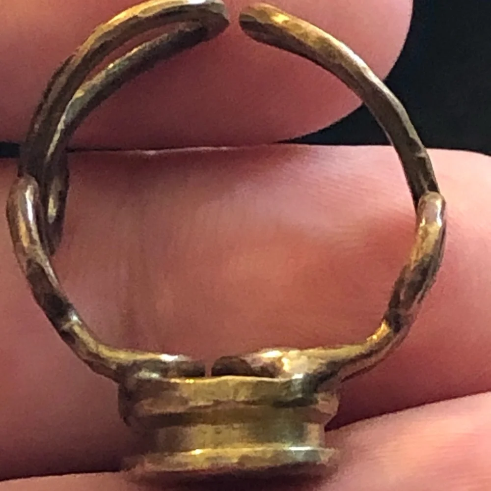 Vintage handmade hammered brass bullet primer ring